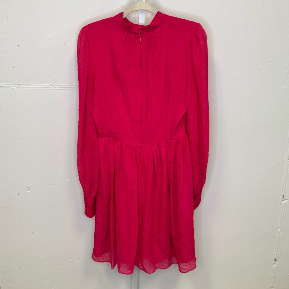 $328 Trina Turk Bloom Mockneck Minidress Radio City Rose Flowy A-line Sz 12 - Picture 4 of 16